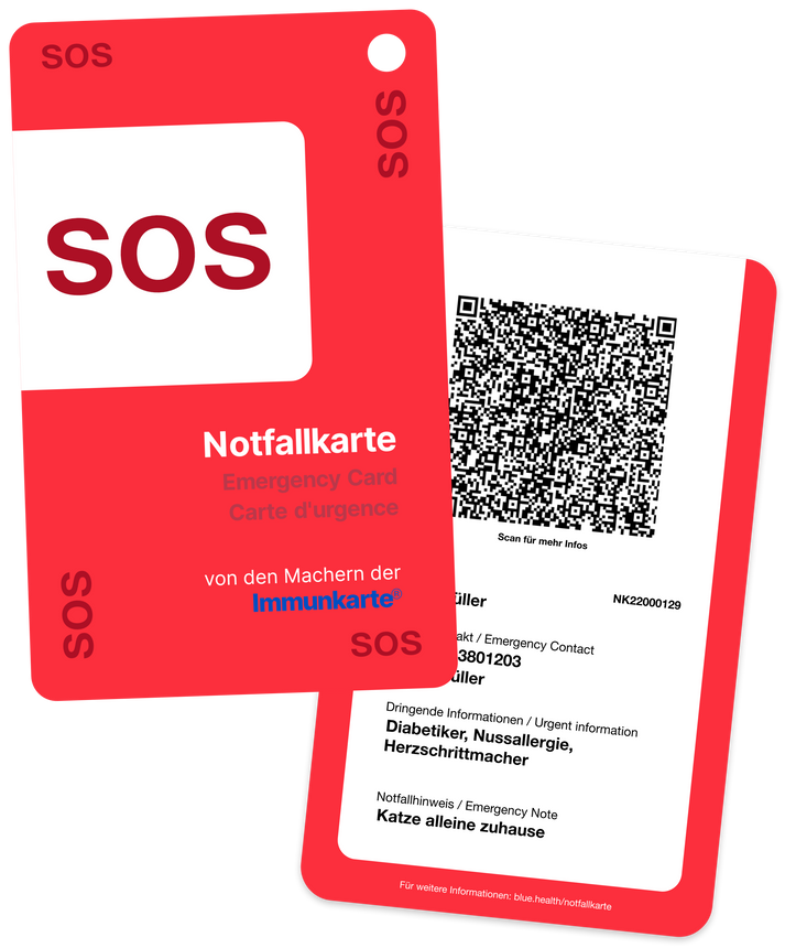 Notfallkarte Online Shop, Gesundheits-/Notfall-Identifikationskarte ...