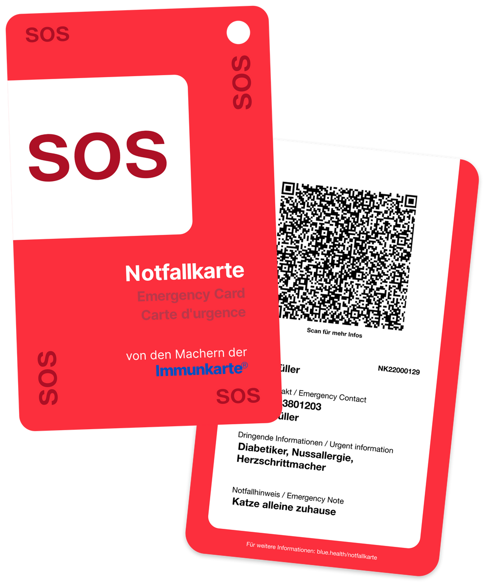 Notfallkarte Online Shop, Gesundheits-/Notfall-Identifikationskarte ...